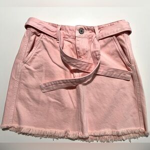 KanCan pink denim belted skirt size S